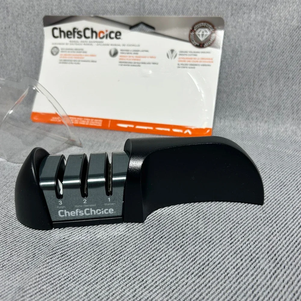 Chef'sChoice‎ Manual Knife Sharpener Black 3-Stage Diamond Hone 4360